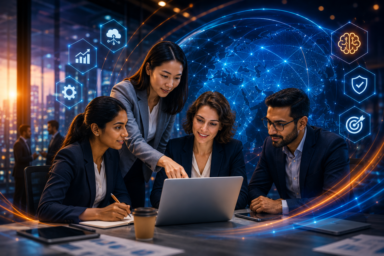 ITR consultants collaborating in a high-tech office
